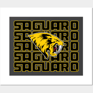 Saguaro Sabercats (Stacked - Black Lined) Posters and Art